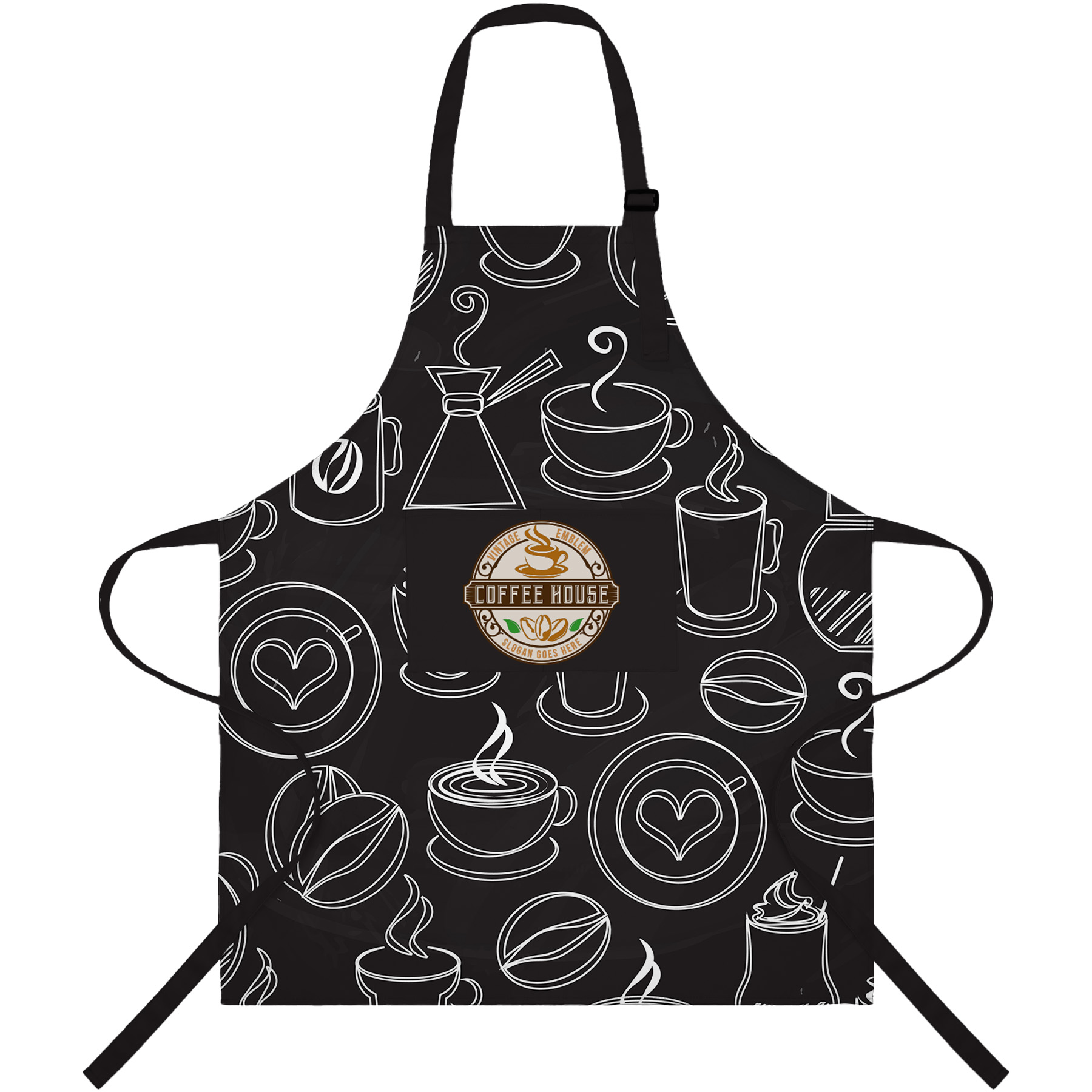 Dye Sublimation Full Length Apron W/ Adjustable Neck Strap