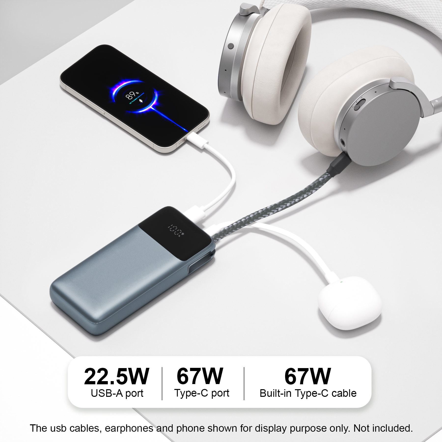 65W Portable Fast Charging Laptop Power Bank ( 20000mAh )