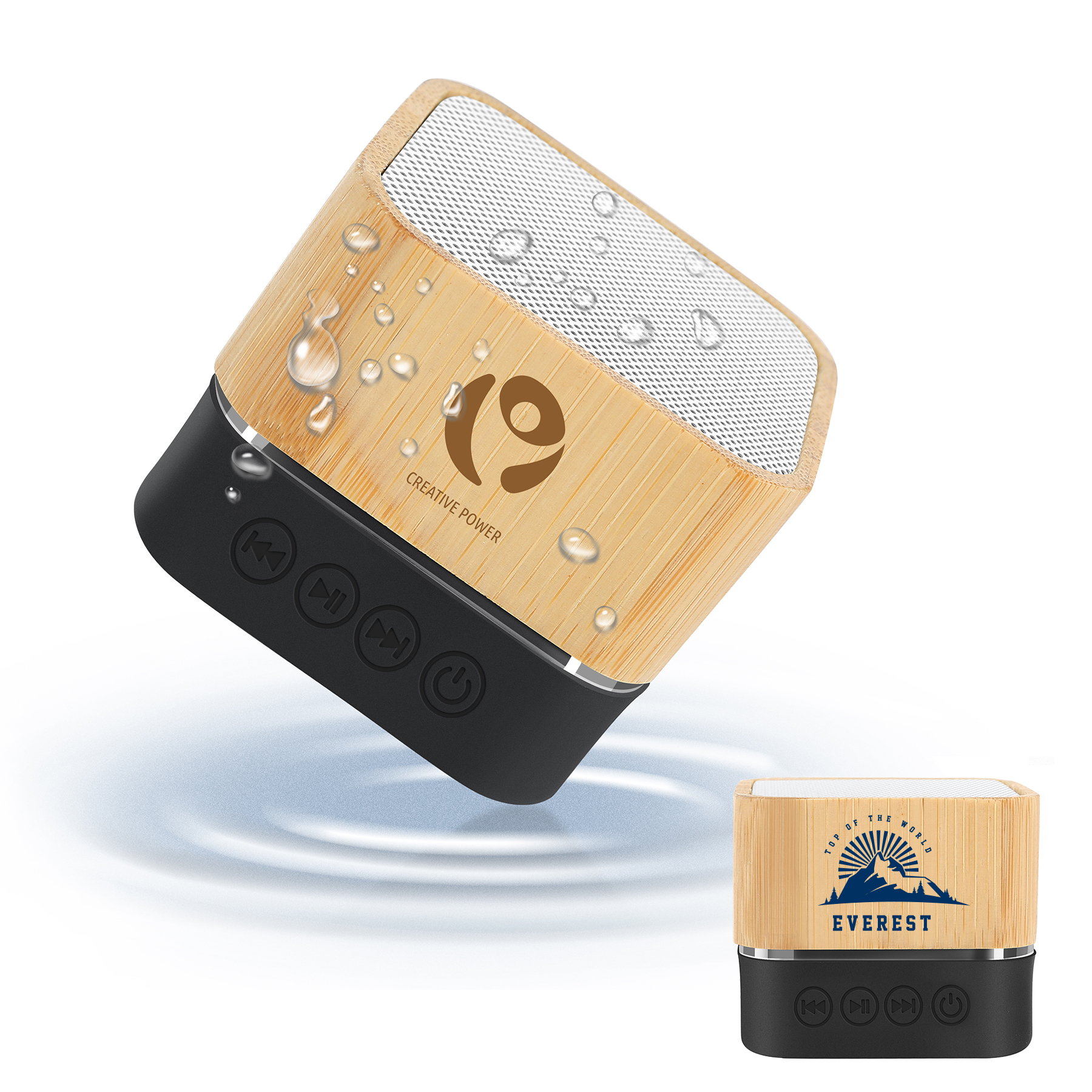 Bamboo Wireless Speaker ( 2.4'' x 2.4'' x 1.97'' )