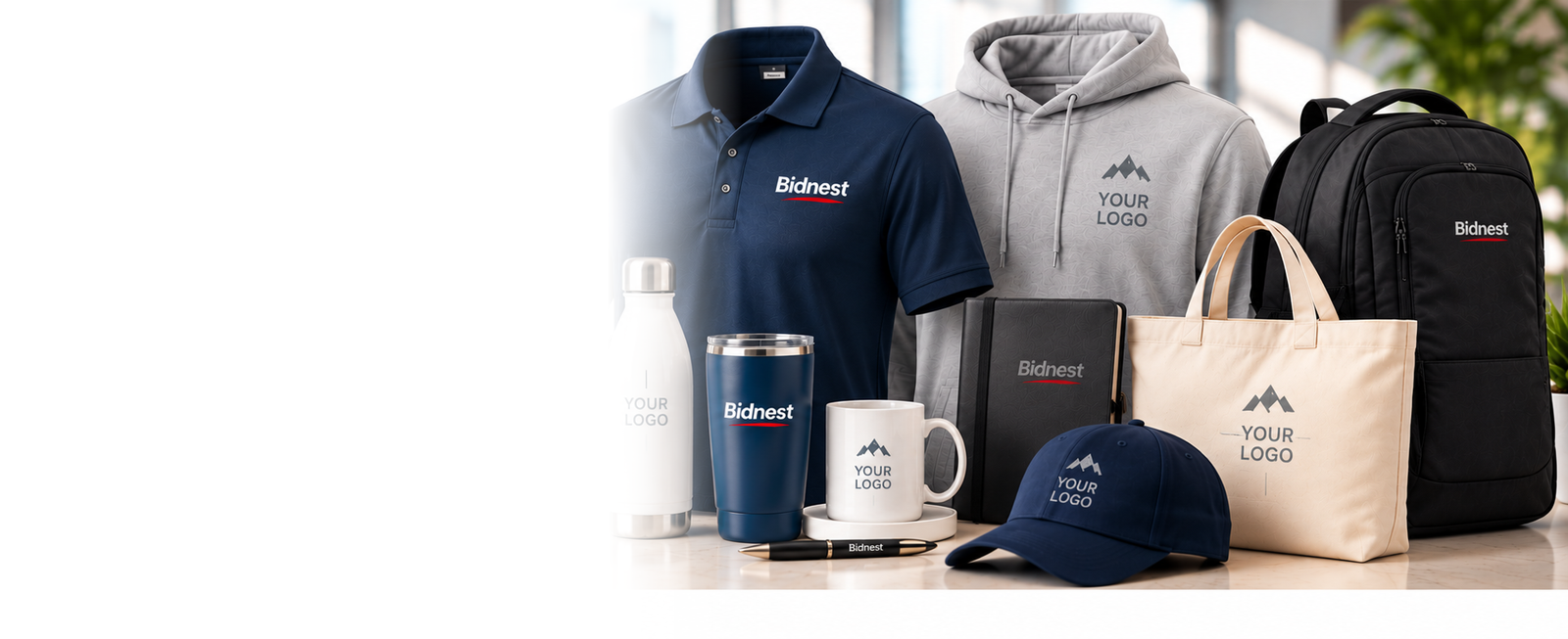 Assortment of corporate promotional products