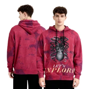 8oz Unisex Full Color Digital Print Pullover Hoodie With Pocket